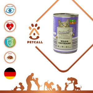 کنسرو کچت گربه طعم گوشت شکار و بوقلمون (Cachet Classic Wild & Turkey)