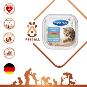 ووم وینستون گربه با طعم ماهی سالمون و سس سبزیجات (Winston With salmon)