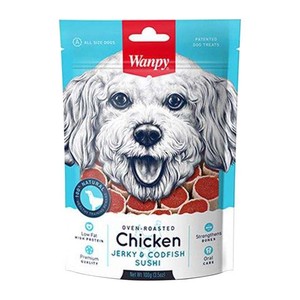 تشویقی سگ ونپی مدل مرغ و سوشی -100 گرم