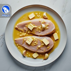 استیک سینه مرغ با سیر و کره