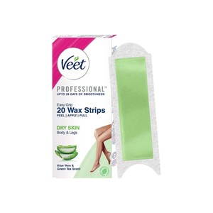 وکس بدن ویتVeet مخصوص پوست خشک با رایحه آلوئه‌ورا و چای سبز تعداد 20 عدد