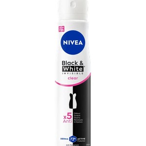 اسپری ضد تعریق زنانه نیوا NIVEA مدل بلک اند وایت کلر Black & White Invisibe clear حجم 250 میل