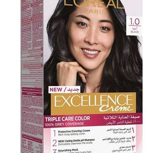 کیت رنگ مو لورآل قهوه ای روشن سری Excellence شماره 1.0 مشکی