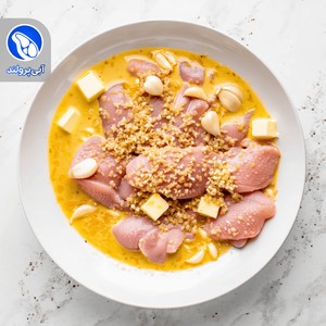 جوجه کبابی ران با استخوان سیر و کره