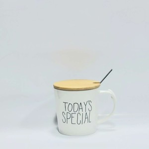 ماگ درب بامبو قاشق دار