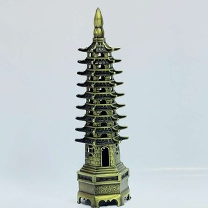 ماکت دکوری برج پاگودا فلزی سایز 13 سانت