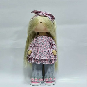 عروسک دست ساز دخترانه مدل روسی طرح پیرهن شلوار (طرح اسپرت)