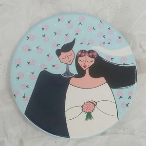 دیوار کوب سفالی قطر 20 عروس و داماد (روز عشق .)