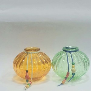 گلدان شیشه ای رنگی  مدل گندمی