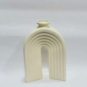 گلدان سفال لعاب دار طرح رنگین کمان