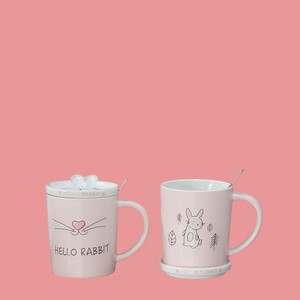 ماگ سرامیکی درب و زیر دار باکیفیت طرح خرگوش