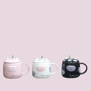 ماگ سرامیکی درب قاشق دار طرح گاو باکیفیت