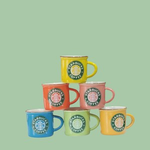 شات قهوه سرامیکی طرح استارباکس رنگی باکیفیت . (باکیفیت .درجه1.وارداتی .)(ارسال فوری به کل کشور )