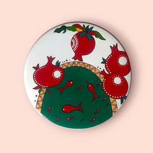 دیوار کوب سفالی (حوض ماهی  انار فانتزی ) شب یلدا باکیفیت قابل ششست وشو .صاف .صیقلی .(15سانتی متر ) (ارسال فوری به کل کشور)