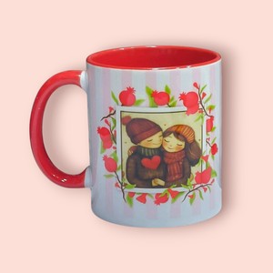 ماگ سرامیکی دسته ساده . طرح یلدایی ( دختر .پسر . عشق .همدم) فانتزی ( طراحی شده ). باجعبه کادویی  باکیفیت و عالی .(ارسال فوری به کل کشور)