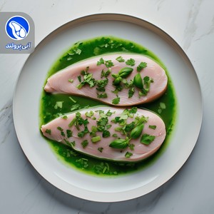 استیک سینه مرغ برنیز سبز