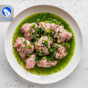جوجه کبابی ران با استخوان برنیز سبز