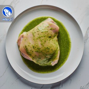 استیک ران مرغ برنیز سبز