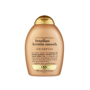 شامپو بدون سولفات اوجی ایکس Ogx مدل Ogx Brazilian Keratin Smooth کراتین برزیلی حجم 385 میل