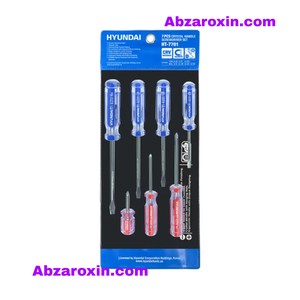 ست پیچ گوشتی دسته کریستالی 7 عددی هیوندای مدل HT-7701