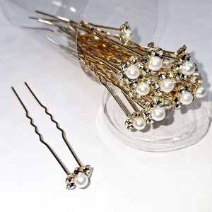 سنجاق دو شاخه شنیون مدل تک مروارید