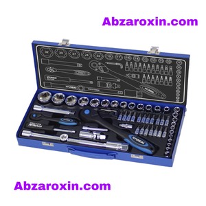 جعبه بکس 1/2 و 1/4 اینچ 56 پارچه تایوانی هیوندای مدل HT-9156