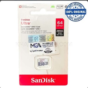 کارت حافظه  64 گیگابایت Sandisk اصل با گارانتی  مدل Ultra microSD کلاس 10 استاندارد UHS-I U1