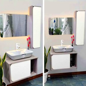 برند اکونومی رابوکا -فول ست روشویی مدل پانیذ + آینه LED