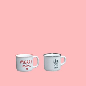 مینی ماگ سرامیکی طرح LIFE ,MERRY کیفیت معمولی (بدون جعبه )