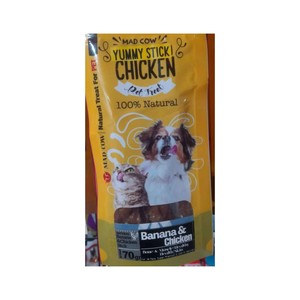 تشویقی سگ  و گربه مدکو (Mad Cow)مدل مدادی نرم طعم مرغ و موز-70 گرم