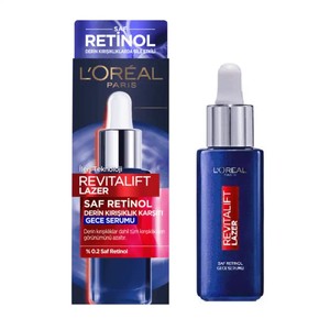 سرم شب ضد چروک رتینول لورآل Loreal مدل Revitalift Lazer حجم ۳۰ میل