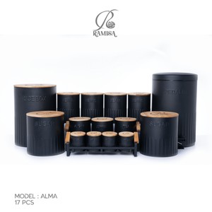 سرویس آشپزخانه ۱۷ پارچه آلما رنگ مشکی