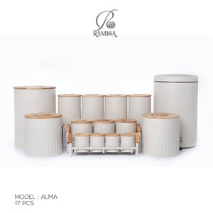 سرویس آشپزخانه ۱۷ پارچه آلما رنگ کرم