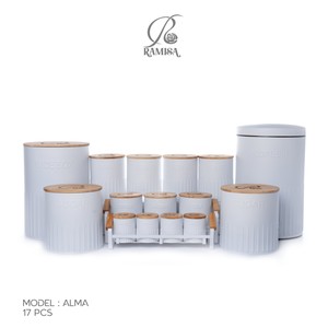 سرویس آشپزخانه ۱۷ پارچه آلما رنگ سفید