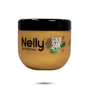 ماسک مو داخل حمام نلی مدل کراتین گلد Keratin Gold24 K مناسب موهای خشک و وز حجم 500 میل