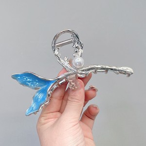 کلیپس فلزی دم ماهی آبی مجلسی لاکچری