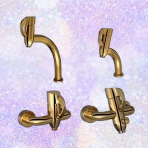 برند شودر - ست 4 تکه شیرالات مدل دانته طلایی براق