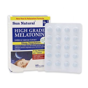 قرص های گرید ملاتونین سان نچرال 60 عدد - ملاتونین و گابا